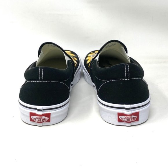 VANS Slip On Sneakers Canvas Yellow Black Men's Skate Low Top Custom Alsu01247 - Picture 7 of 10